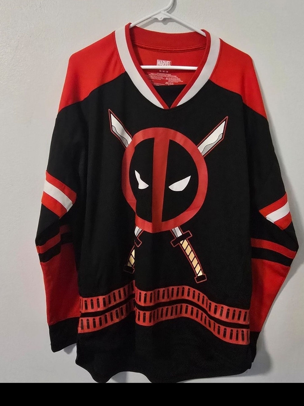 Marvel Deadpool #91 Logo Shirt Hockey Style Jersey Size Adult Medium